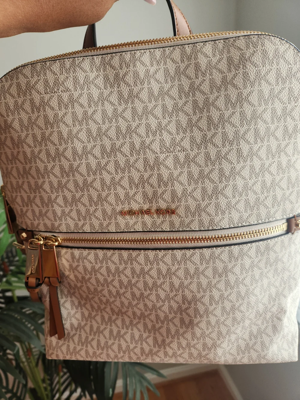 Michael Kors Jet Set Vanilla Signature Canvas Backpack